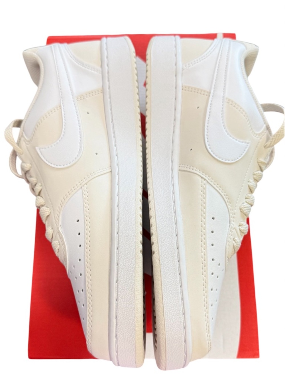 Nike Women's Court Vision Low Nubuck Shoes Phantom White colorway W10/M8.5